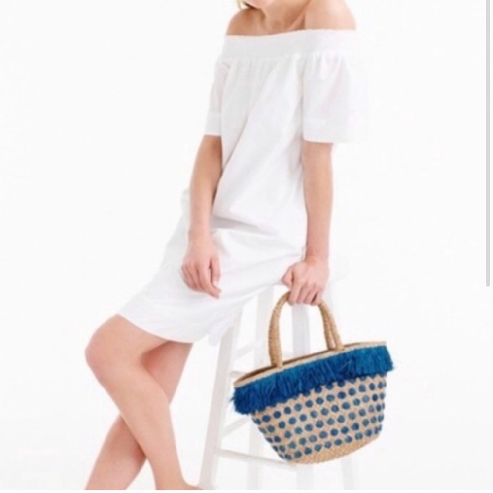 J Crew white off shoulder dress